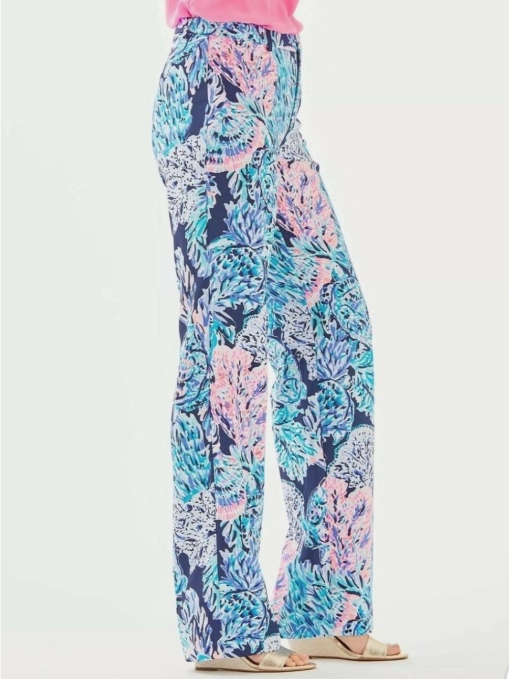 LILLY PULITZER 33" Malorie High Rise Pants Party Paradise Blue